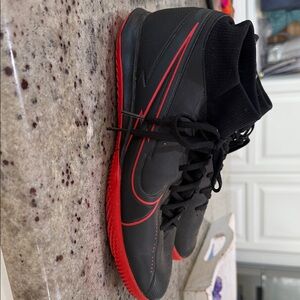 Nike Black and Red Indoor Soccer Cleats